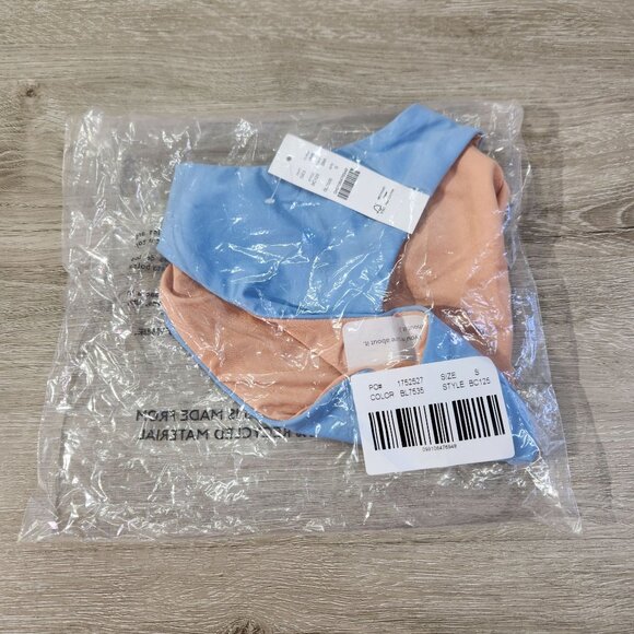 J Crew Blue Curved Waist Cheeky Bikini Bottom BC125 New With Tags Womens Size S - Picture 16 of 16